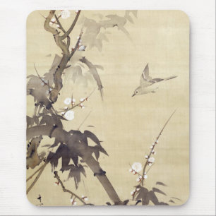 Mousepad 竹に鳥, pássaro do 其一 e bambu, Kiitsu, art