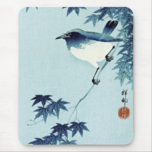 Mousepad 青い鳥, pássaro do 古邨 no azul, Koson, Ukiy