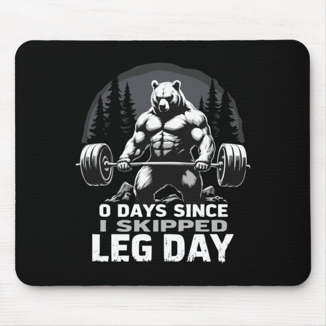 Mousepad 0 Dias Desde o Dia de Perna Pulado Urso de Levanta (Frente)
