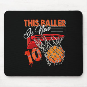 Mousepad 10º Aniversário de Basquete Diversão 10 Anos Crian