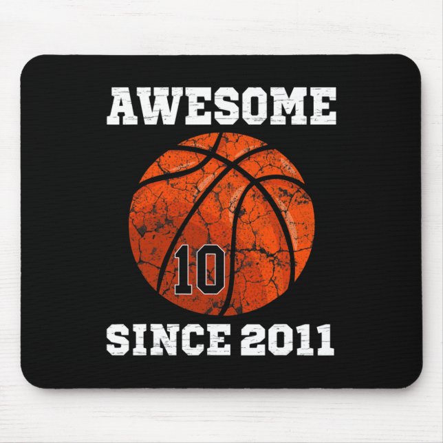 Mousepad 10º Aniversário Jogador de Basquete Dotado 10 Anos (Frente)