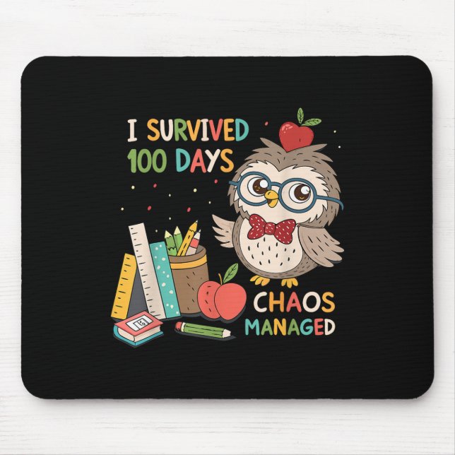 Mousepad 100º Dia da Escola - Sobrevivi 100 Dias - Caos (Frente)