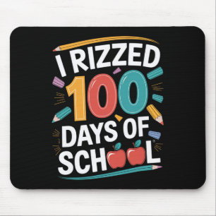 Mousepad 100º Dia de Professora Estudante Eu Rizzei 100 Dia