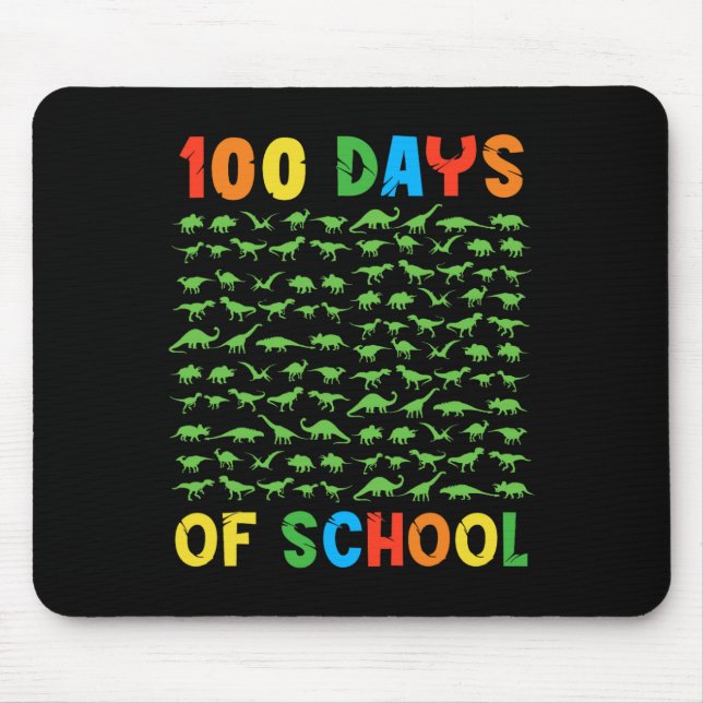 Mousepad 100º Dia De Professores Crianças De 100 Dias Dinos (Frente)
