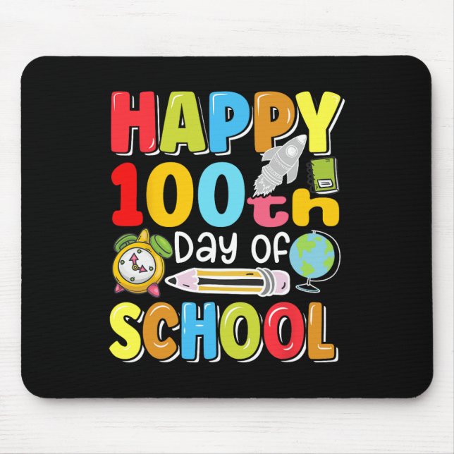 Mousepad 100º Dia de Professores Crianças Felizes 100 Dias  (Frente)