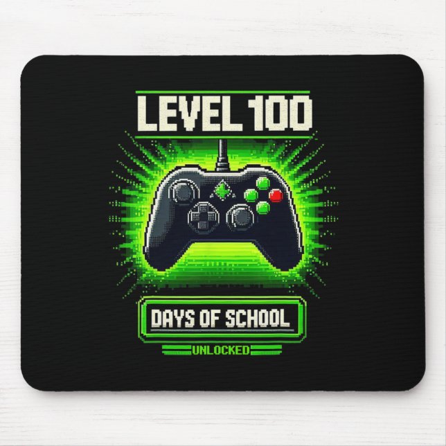 Mousepad 100º Dia de Videos games Escolares Jovens Jogador  (Frente)