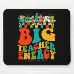 Mousepad 100.º Dia Da Escola Grande Teacher Energy Groovy H
