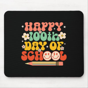 Mousepad 100.º Dia De Professores Crianças Retro Groovy 100