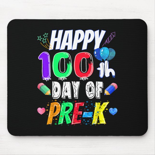 Mousepad 100.º Dia De Professores Presentes 100 Dias De Pro (Frente)