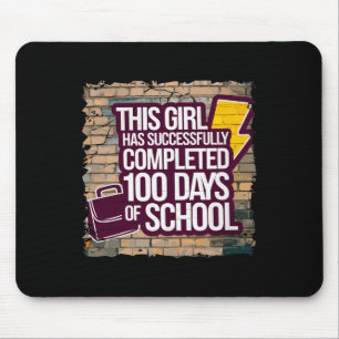Mousepad 100. º dia Engraçadas Meninas e Carimbo; Estudante