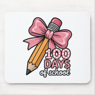 Mousepad 100 Days Of School Girls Coquette Bow Kids Teacher