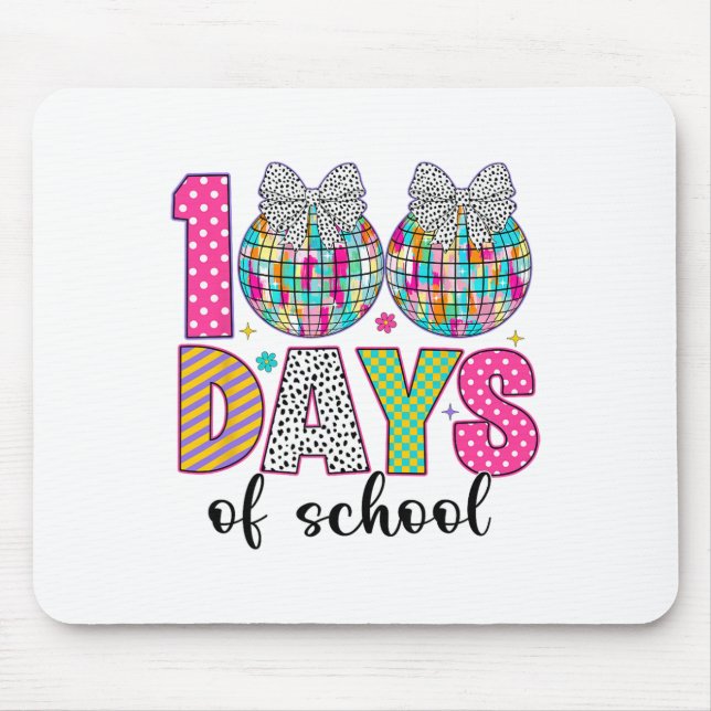 Mousepad 100 Days Of School Girls Kids 100 Days Smarter 100 (Frente)