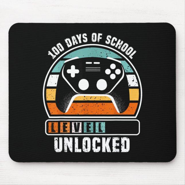 Mousepad 100 Days Of School Level Unlocked Funny Gamers Boy (Frente)