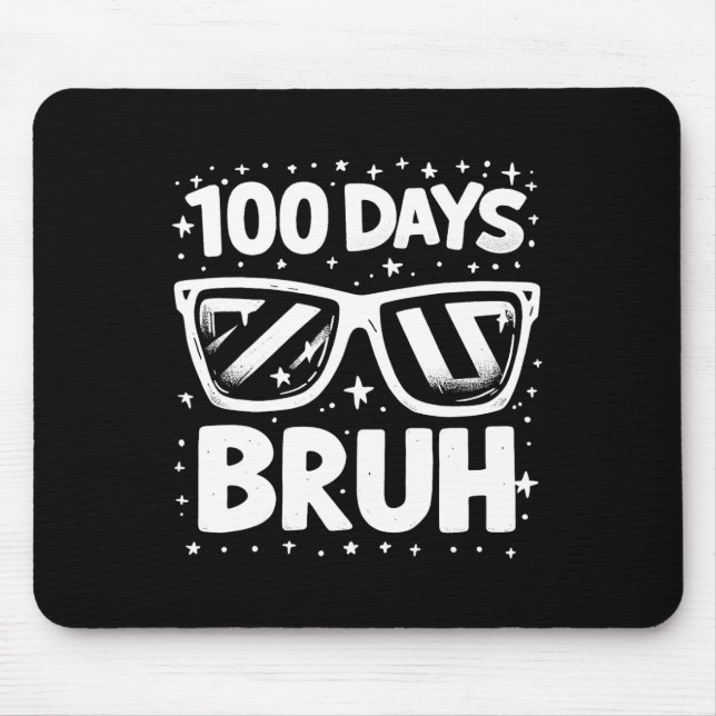 Mousepad 100 Dias Bruh Pulga 100º Dia De Garotos Escolares (Frente)