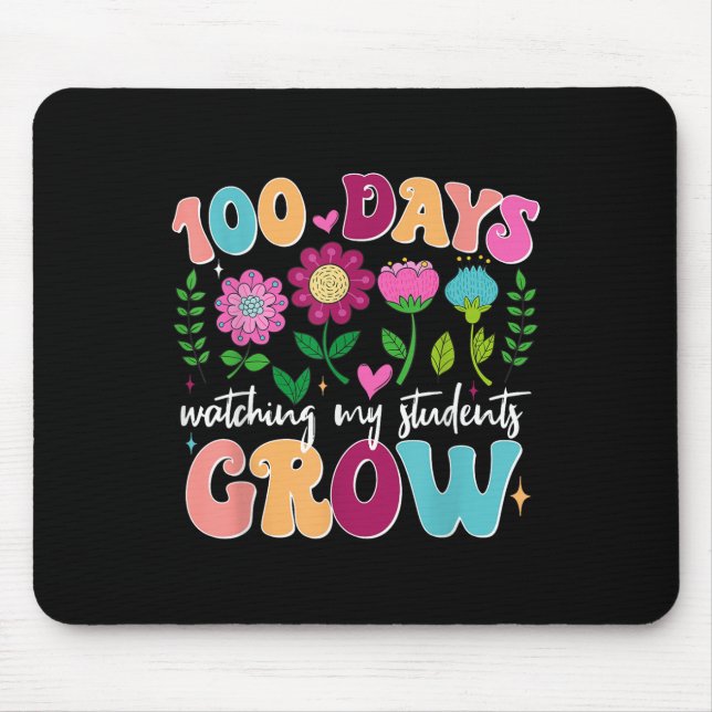 Mousepad 100 dias cultivando flores de boho 100 dias profes (Frente)