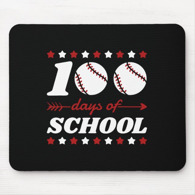 Mousepad 100 Dias De Amantes De Baseball Escolar (Frente)