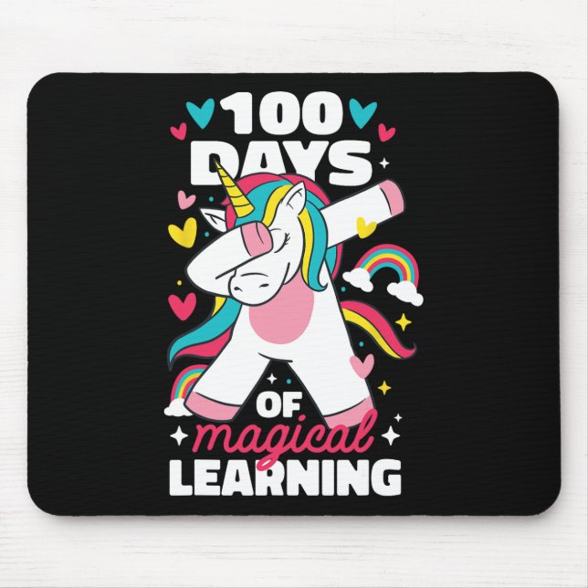 Mousepad 100 dias de aprendizagem mágica 100º dia da escola (Frente)