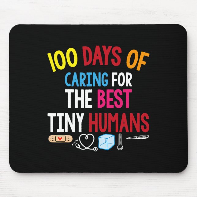 Mousepad 100 dias de assistência à melhor pequena escola hu (Frente)