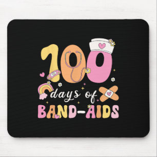 Mousepad 100 Dias De Band-aids Enfermeira Escolar 100 Dias 