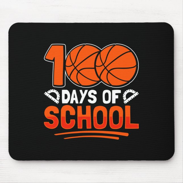 Mousepad 100 dias de basquete escolar para estudantes Trein (Frente)