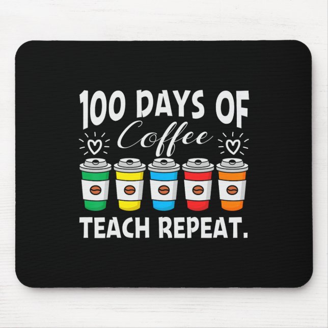 Mousepad 100 dias de café, chá de 100º dia do caos (Frente)