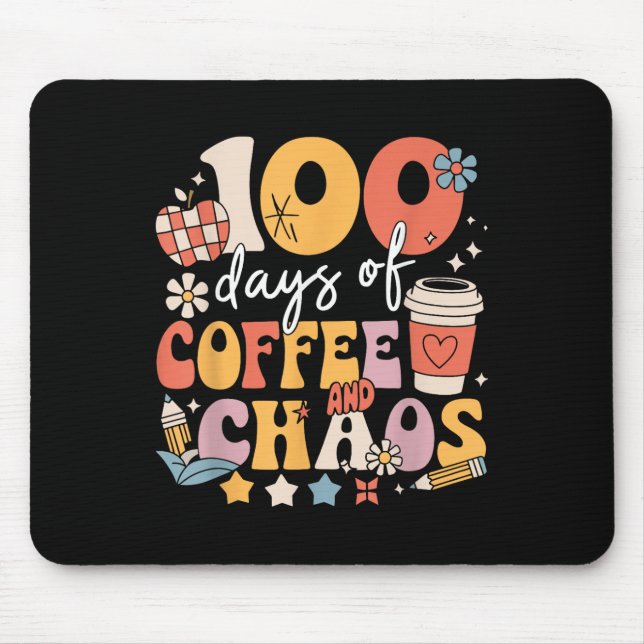 Mousepad 100 Dias De Café E Caos 100 Dias De Escola (Frente)