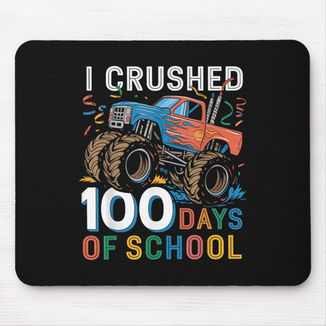 Mousepad 100 Dias De Caminhão-Monstro Escolar 100.º Dia De (Frente)