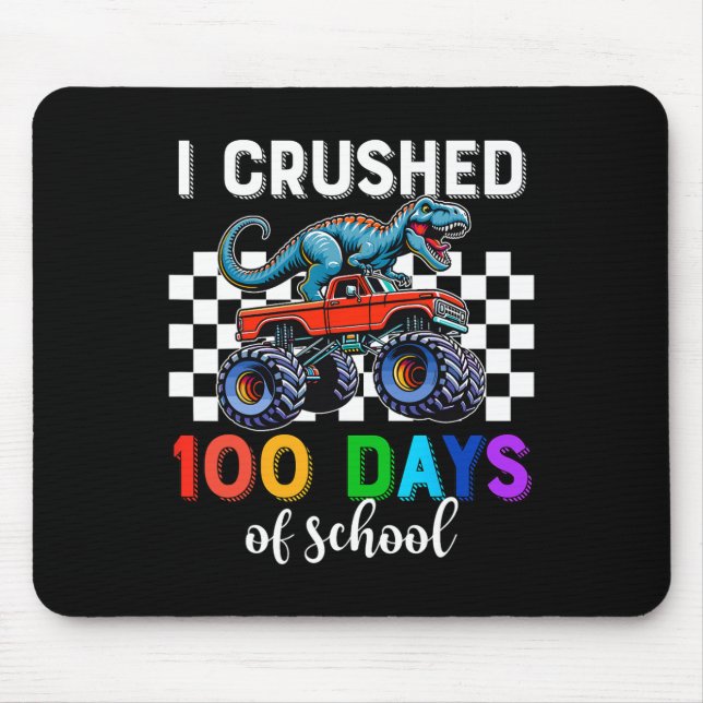 Mousepad 100 Dias De Caminhão Monstro Escolar 100 Dias Dino (Frente)