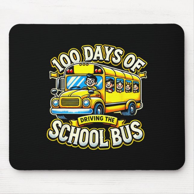 Mousepad 100 Dias De Condução Do Ônibus Escolar 2 (Frente)