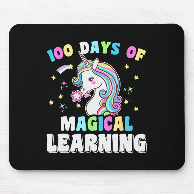 Mousepad 100 Dias De Crianças Mágicas De Unicórnio Figuram  (Frente)