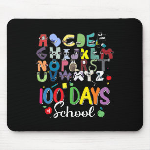 Mousepad 100 dias de custo escolar do alfabeto escolar Lore