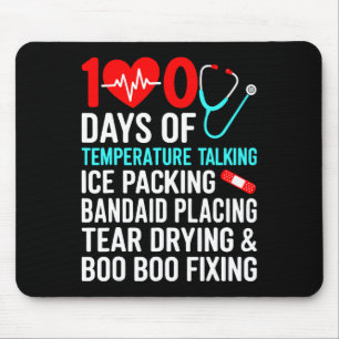 Mousepad 100 Dias De Enfermeira Da Escola De Temperatura 10
