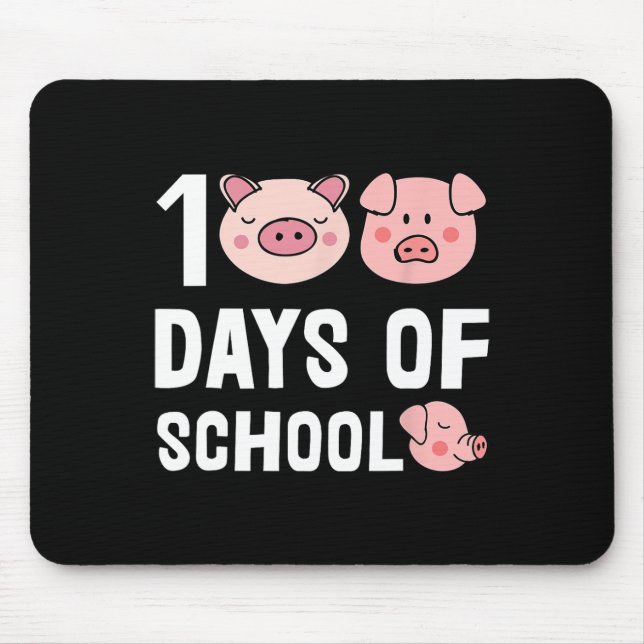 Mousepad 100 Dias De Ensino De Cartoon De Suíno (Frente)