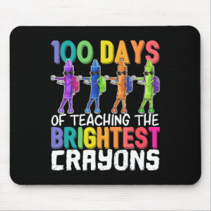 Mousepad 100 dias de Ensino dos Mais Brilhantes Crayons Flo
