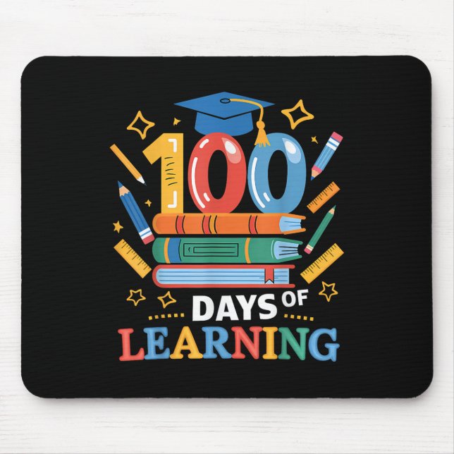 Mousepad 100 Dias De Escola 100 Dias De Professora Aprenden (Frente)