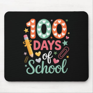 Mousepad 100 Dias De Escola Círculo Xadrez Retrô Divertido