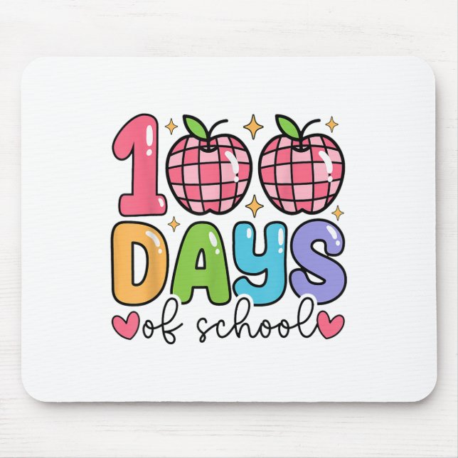 Mousepad 100 Dias De Escola Professores De Retrô Disco Feli (Frente)