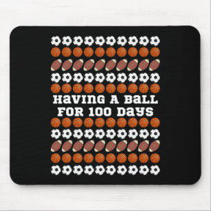 Mousepad 100 Dias De Futebol De Basquete De Futebol Escolar