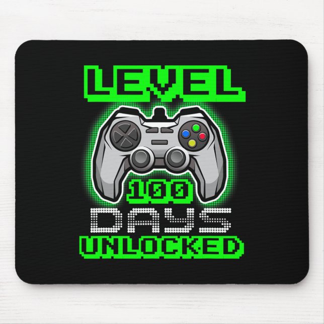 Mousepad 100 Dias De Jogo De Vídeo Desbloqueado Da Escola (Frente)