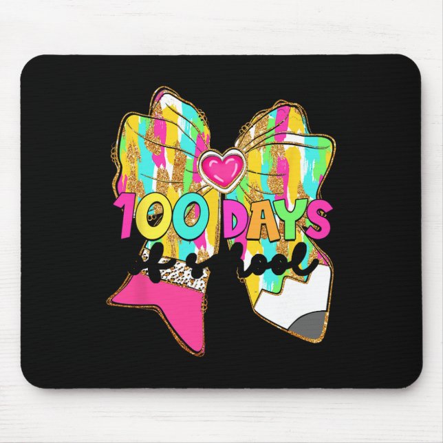 Mousepad 100 Dias De Lápis De Arco De Coquete Escolar 100 D (Frente)