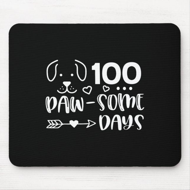 Mousepad 100 Dias De Pawsomness Cachorro Cute Feliz 100 D (Frente)