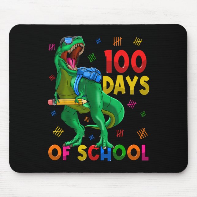 Mousepad 100 Dias De Trex Escolar 100º Dia Da Escola 100 Da (Frente)