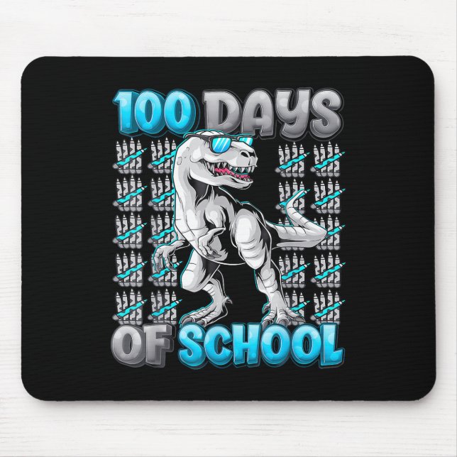 Mousepad 100 Dias De Trex Escolar 100 Dias Mais Inteligente (Frente)