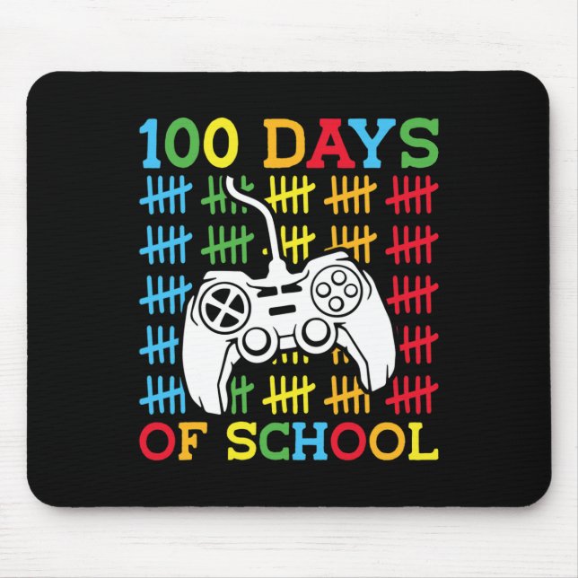 Mousepad 100 dias de Videos games escolares controlando jog (Frente)