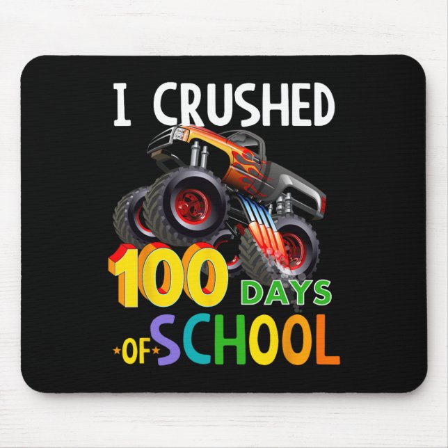 Mousepad 100 Dias Esmagados De Caminhão De Monstro Escolar (Frente)