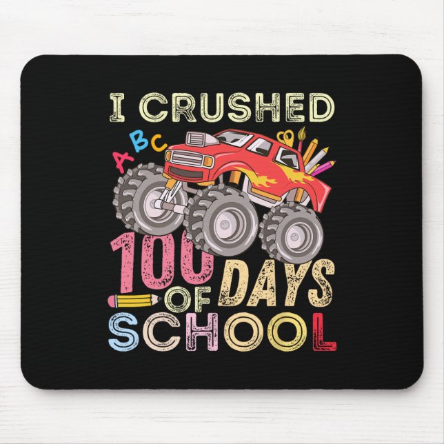 Mousepad 100 Dias Esmagados De Caminhão-Monstro Escolar 100 (Frente)