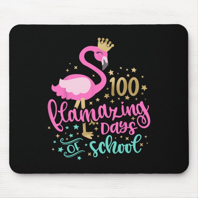 Mousepad 100 Dias Incríveis De Professora Flamingo Da Escol (Frente)