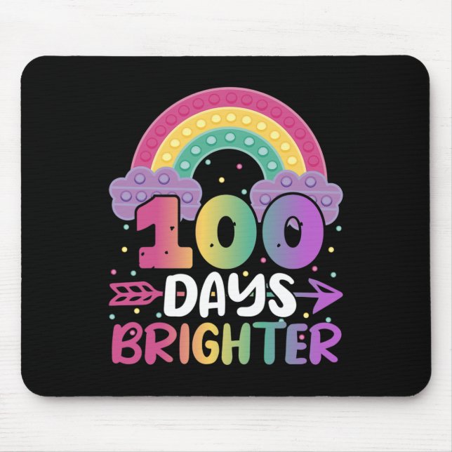 Mousepad 100 dias mais brilhante Garota do jardim de infânc (Frente)