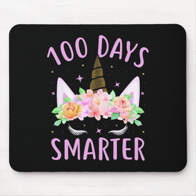 Mousepad 100 Dias Mais Inteligentes Crianças Unicórn Figura (Frente)