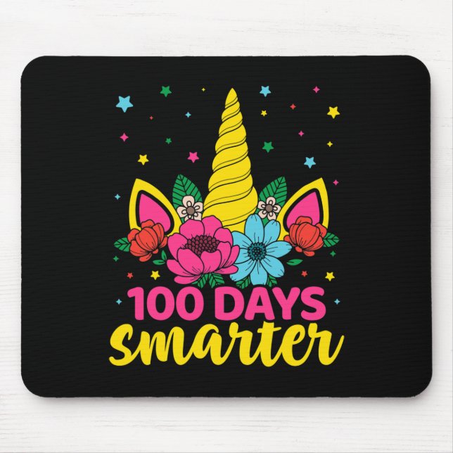 Mousepad 100 Dias Mais Inteligentes Do Unicórnio Meninas Do (Frente)
